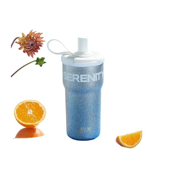Pipetli Bardak - 500ml - Mavi