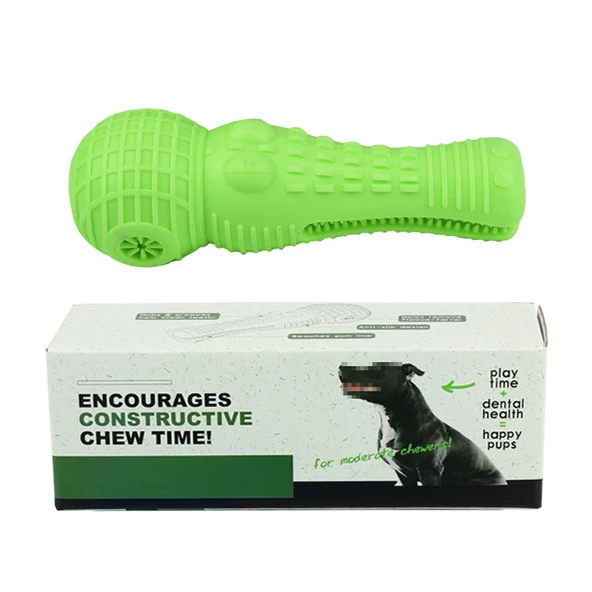 Köpek Kedi Çiğneme Oyuncakları Timsah Molar Çubuk Diş Fırçası Sesli Temizleme Isırmaya Dayanıklı - [2'li Paket] Çimen Yeşili