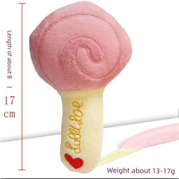 Köpek Sesli Peluş Oyuncak - Pembe Lolipop