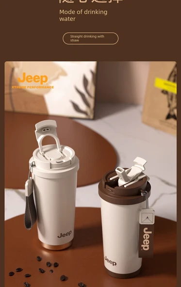 Seramik Kaplı Termos Bardak - 500ml - Siyah - 9