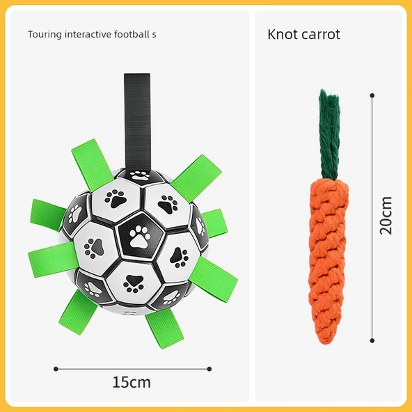 Köpek Eğitim Futbol Topu - Tur Futbolu S Boy + Düğüm Havuç Hediyeli
