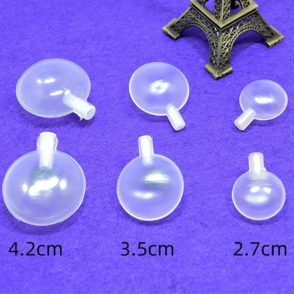Yuvarlak Kek Şekilli BB Düdük Hava Yastığı Sıkıştırma Oyuncak Saç Aksesuarı - 2.7cm (10 Adet)