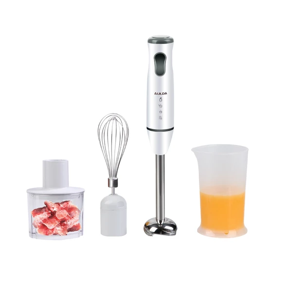 Aulda 400W El Blenderı - Beyaz Tek, Et ve Sebze Doğrayıcı, Çırpıcı Seti