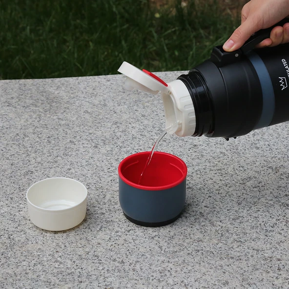 Seyahat Termosu - Taşınabilir - 1600ml - Çift Kapaklı - 4