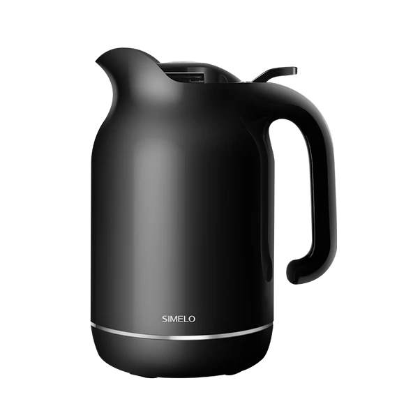 Termometreli Cam Termos - 1500ML - Parlak Siyah