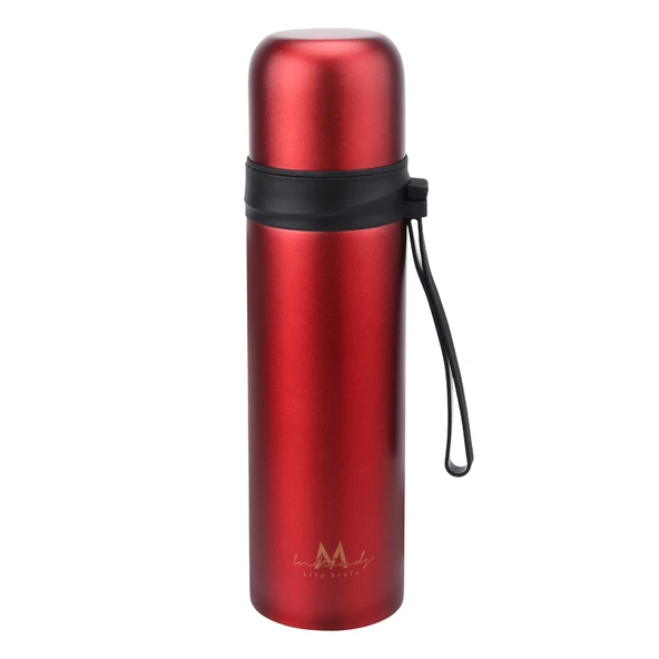 Paslanmaz Çelik Termos - Sedef Beyazı, Mat Siyah, Kızıl - 500ML