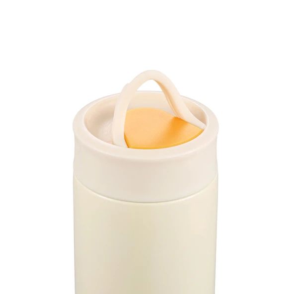350ML Krem Beyaz Paslanmaz Çelik Termos - 4