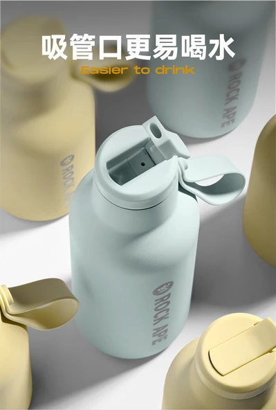 Mavi Paslanmaz Çelik Pipetli Termos - 500ml - 10