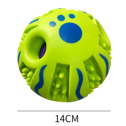 Sesli Köpek Oyun Topu - 14CM Kaktüs Diş Kaşıma (Büyük Boy Köpekler)