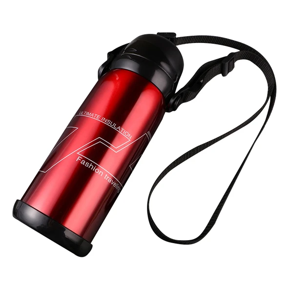 800ml Paslanmaz Çelik Termos - Kırmızı - 5