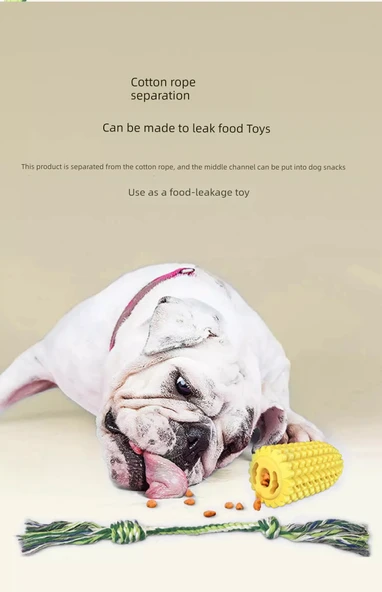 Köpek Mısır Diş Kaşıma Oyuncağı - Isırmaya Dayanıklı - Sesli - 10