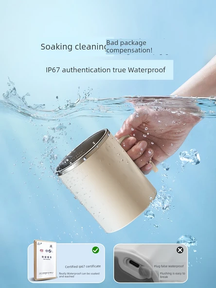 Şarj Edilebilir Karıştırma Bardağı - 360ml - Elegance Beyazı - 316 Paslanmaz Çelik - 5