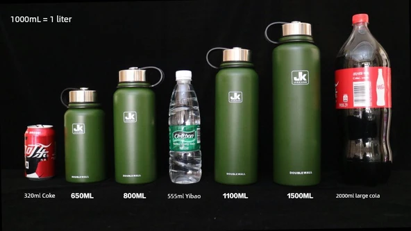 Paslanmaz Çelik Termal Kamp Termosu - Kırmızı 0.65L - 3