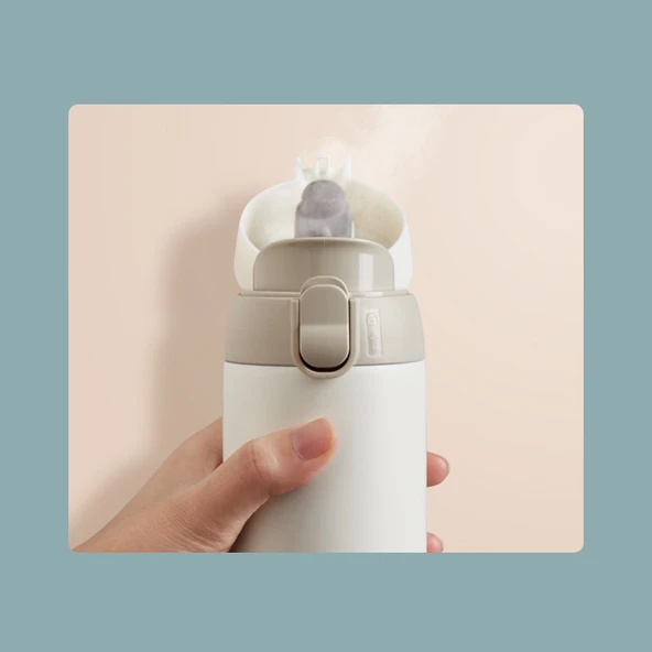 316 Paslanmaz Çelik Termos Bardak - 450ml - Gri - 5