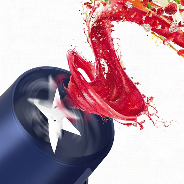 Şarj Edilebilir Taşınabilir Blender - Mavi - 3