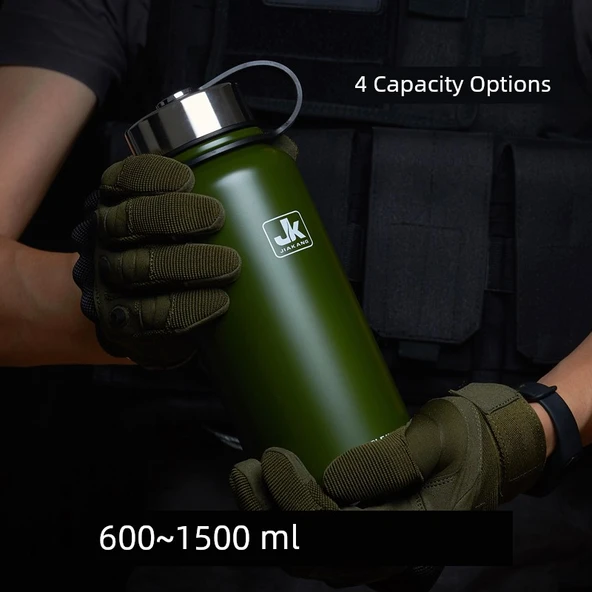 Paslanmaz Çelik Termal Kamp Termosu - Gümüş 1.5L - 2