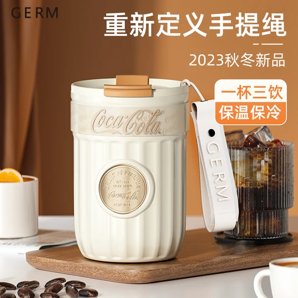 Coca-Cola Temalı Termos Bardak - 400ml - Beyaz - 3