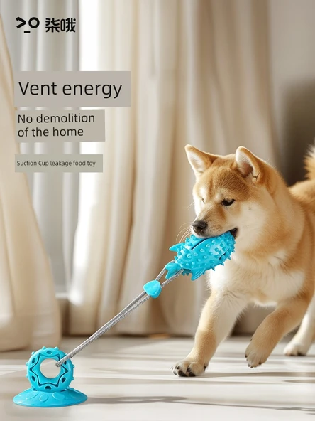 Köpek Oyuncağı Vantuzlu Isırmaya Dayanıklı Diş Kaşıma - Güçlü Vantuzlu Köpekbalığı - Mavi - 2