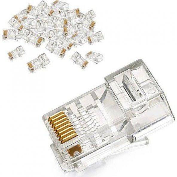 Network Pensesi Jack RJ45 RJ11 Rj9 Sıkma Pensesi Jak Cat5 Bağlama 100 Adet Konnektör - 3
