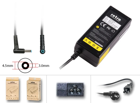 HP 255 G9 (6Q8N1ES) uyumlu Notebook Adaptörü, Laprop Şarj Aleti Cihazı 65W - Resim 2