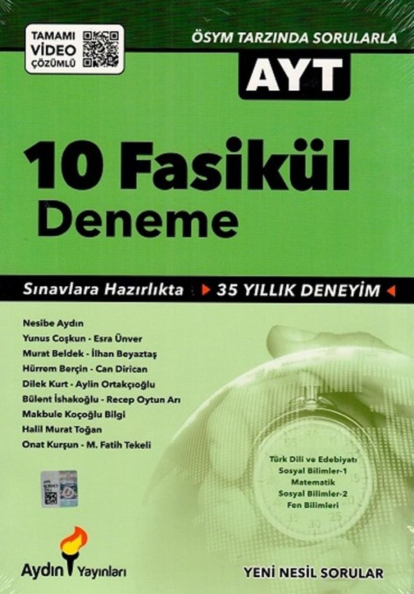 Aydın Yayınları AYT 10 lu Deneme