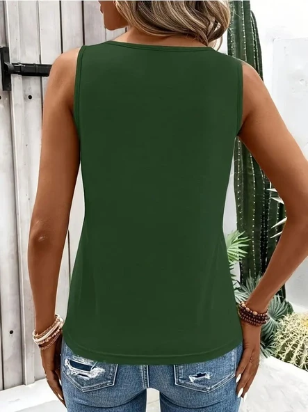 Kadın askılı yaka viskon bluz - 6