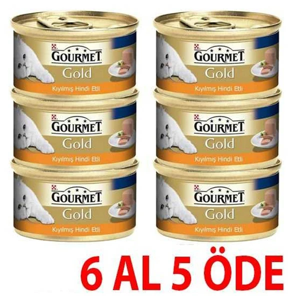Gourmet Gold Kıyılmış Hindili Yetişkin Kedi Konservesi 85 gr (6 Al 5 Öde)