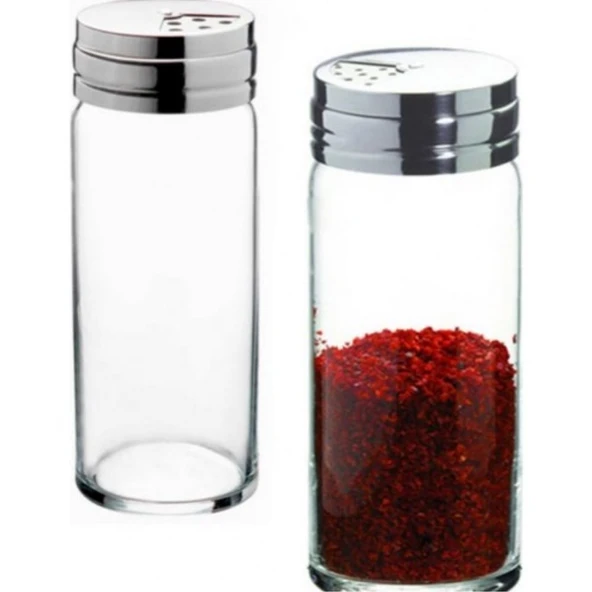 Basic cam tuzluk - 2 li tuzluk biberlik baharatlık 230 ml.