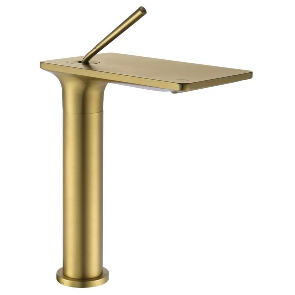 FONTANA YÜKSEK LAVABO BATARYASI (FIRÇALANMIŞ ALTIN)
