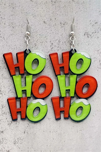 Noel Temalı Sallantılı Küpe (Yeşil) - 1