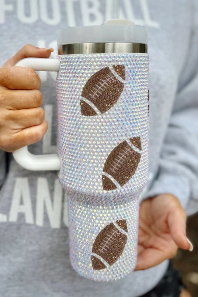 Kadın Beyaz Rugby Temalı 40oz Termos (Beyaz)