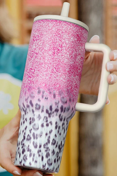 Paslanmaz Çelik Termos Seyahat Bardağı - 40oz (Pembe)
