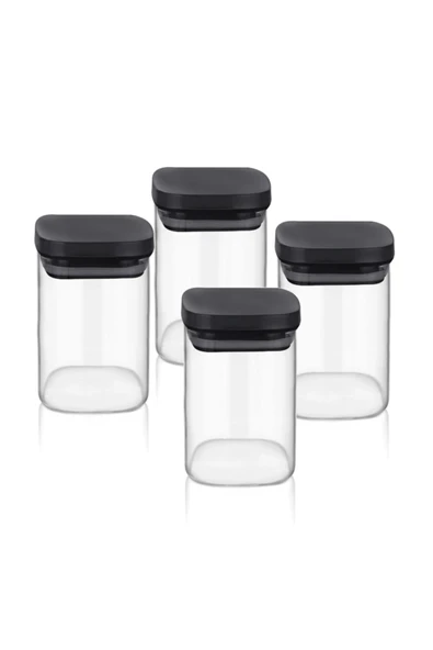 Thn cam kavanoz - cam erzak saklama kavanoz 4 lü set 200 ml.borosilikat cam