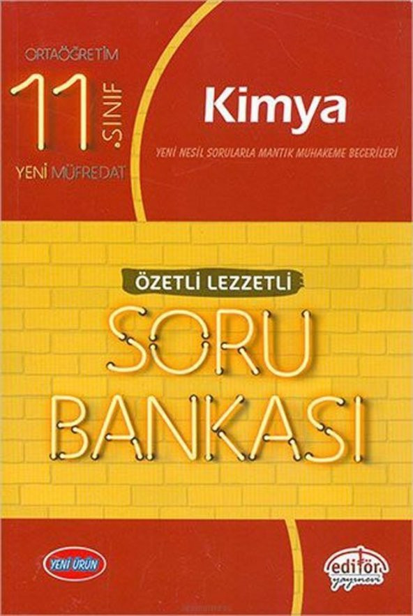 Editör Yayınları 11. Sınıf Kimya Özetli Lezzetli Soru Bankası - 1