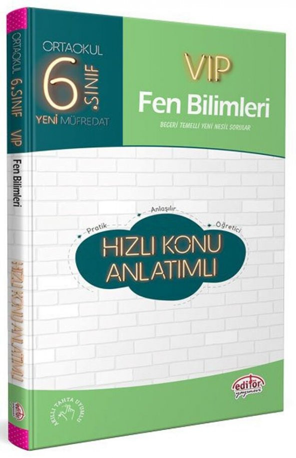 Editör Yayınları 6. Sınıf Fen Bilimleri VIP Hızlı Konu Anlatımlı - 1