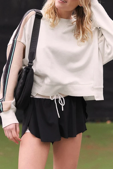 Kadın Aktif Stil Sweatshirt (Beyaz)
