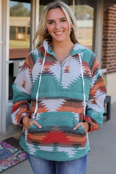 Kadın Çok Renkli Fermuarlı Kapüşonlu Sweatshirt (Çok Renkli)