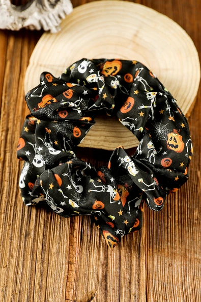 Halloween Desenli Saç Tokası (Siyah)