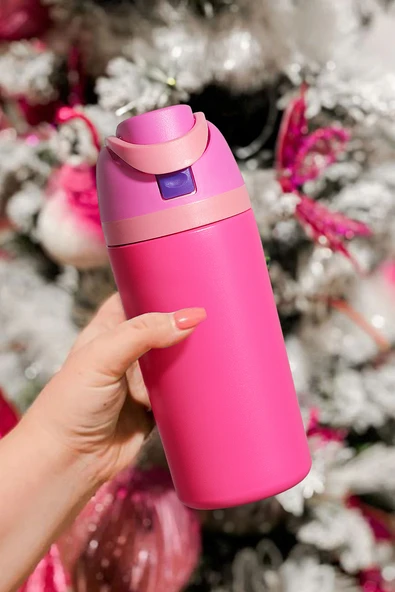 Paslanmaz Çelik Termos Bardak - 16oz (Çilek Pembesi)