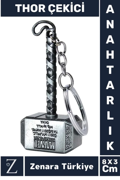Premium Model Yüksek Kaliteli Dayanıklı Dekoratif Şık Hediye Marvel Figürlü THOR ÇEKİCİ Anahtarlık