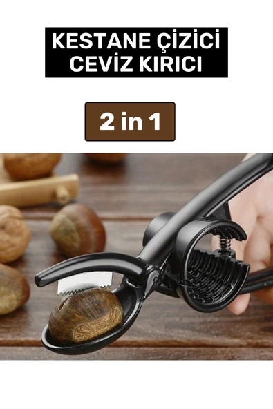 Premium Yüksek Kaliteli Ergonomik Saplı Kestane Çizeceği Ceviz Kıracağı 2si 1 Arada ürün görseli