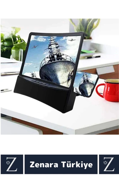 Premium Bluetoothlu Hoparlörlü Telefon Tablet Ekran Büyütücü Cep Telefonu Sabitleme Standı 10 Inch - Resim 4