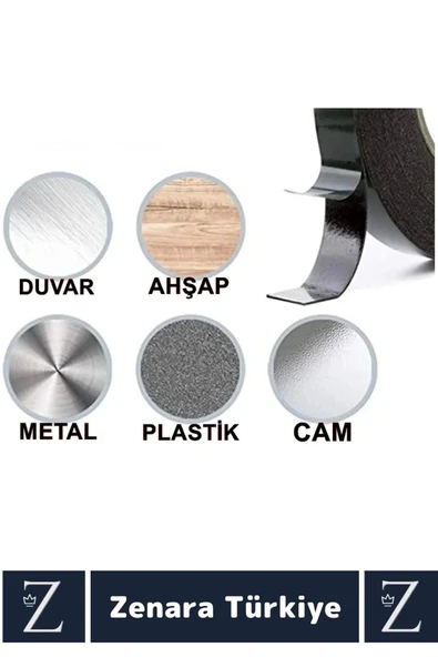 Ultra Güçlü İz Bırakmaz Elastik Kolay Şekil Alan Çift Taraflı Akrilik Köpük Bant 10Mm-10Metre 5 Adet - 3