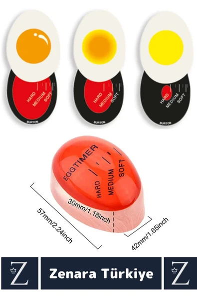 Premium Yanmaz Erimez 3 Farklı Zamanlayıcılı Haşlama Yumurta Pişirme Derecesi Egg Timer - 3