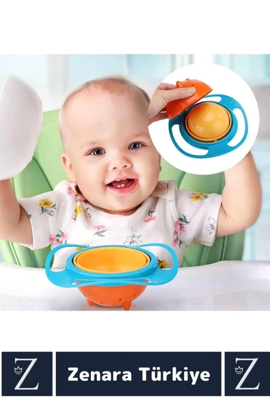 Premium BPA Free Pratik Kolay Temizlenir Dönen Tasarım Eğlenceli Dökülmeyen Bebek Mama Kasesi - 4