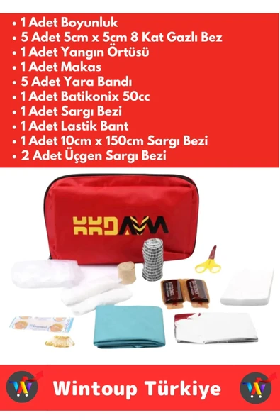 Premium 5 Parça Deprem Çantası İçi 2-3 Kişilik Çadır Uyku Tulumu İlk Yardım Çantası El Feneri Düdük - 7