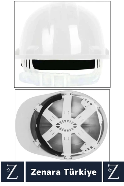 Premium CE Belgeli Ayarlanabilir Ense Bantlı Dayanıklı İnşaat İş Güvenliği Emniyet Bareti Beyaz - 2