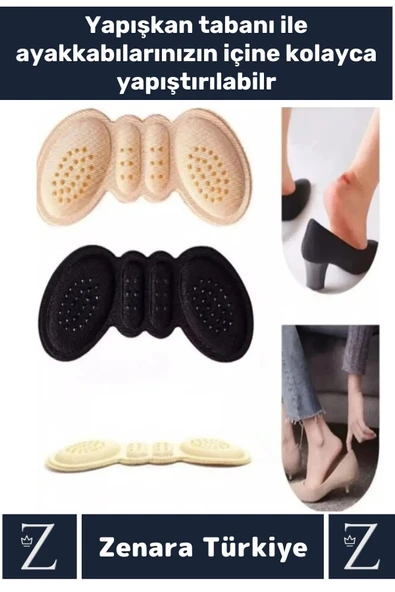 Premium Ayak Topuk Vurma Taban Arkası Koruyucu Ayakkabı Boşluk Doldurma Daraltma Pedi 5 Mm 5 Çift - Resim 3