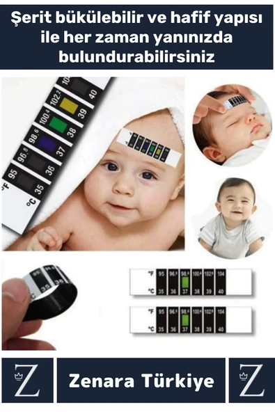 Kompakt Tüm Yaşlar İçin Şerit Bükülebilir Hafif Tek Kullanımlık Çocuk Bebek Yaşlı Ateş Ölçer 5 Adet - 3