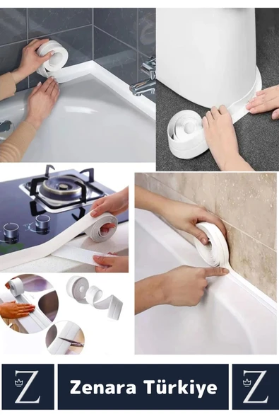 Premium Uzun Ömürlü Suya Neme Küfe Dayanıklı Mutfak Lavabo Pencere Kenar Yalıtım Bandı 3.2 Mt X 3 Ad - Resim 3